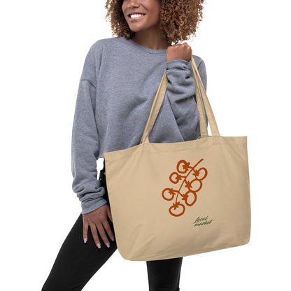 large organic cotton tote bag beige