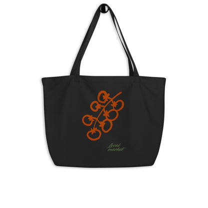 large organic cotton tote bag black