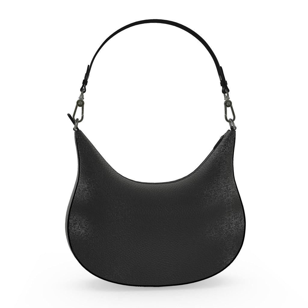 Leather Curve Black Hobo Bag