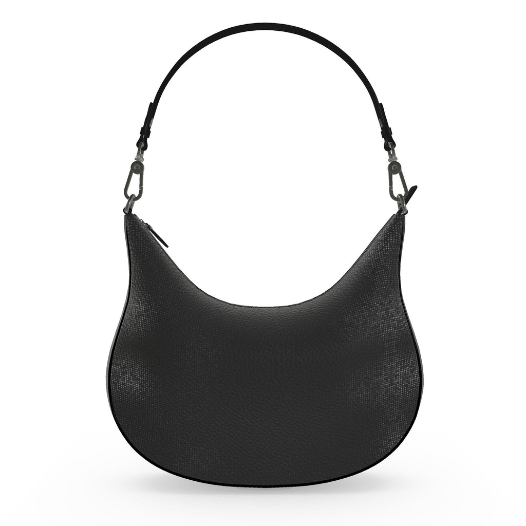 Leather Curve Black Hobo Bag
