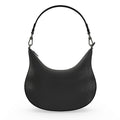 Leather Curve Black Hobo Bag