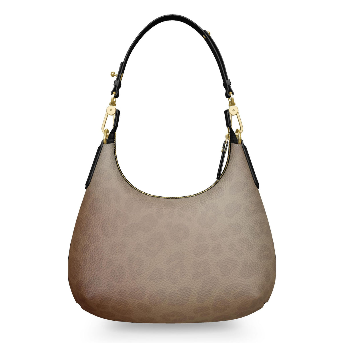 mini curved leopard print nappa leather hobo bag mockup 