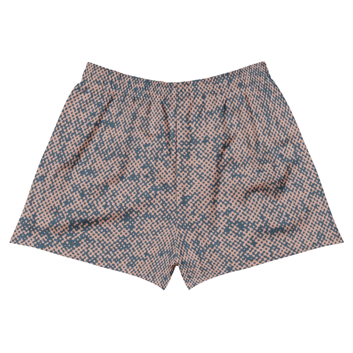 back view men's pink camo sports shorts 