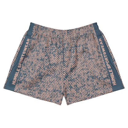 front view men's active shorts pink camo print