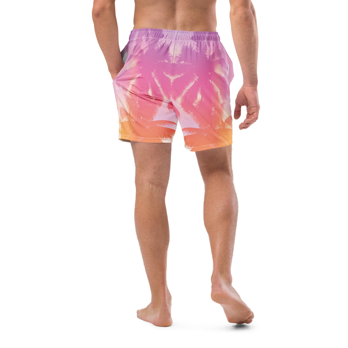 men's tropical print swim trunks 