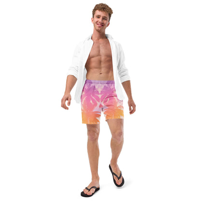 men's tropical print swim trunks 