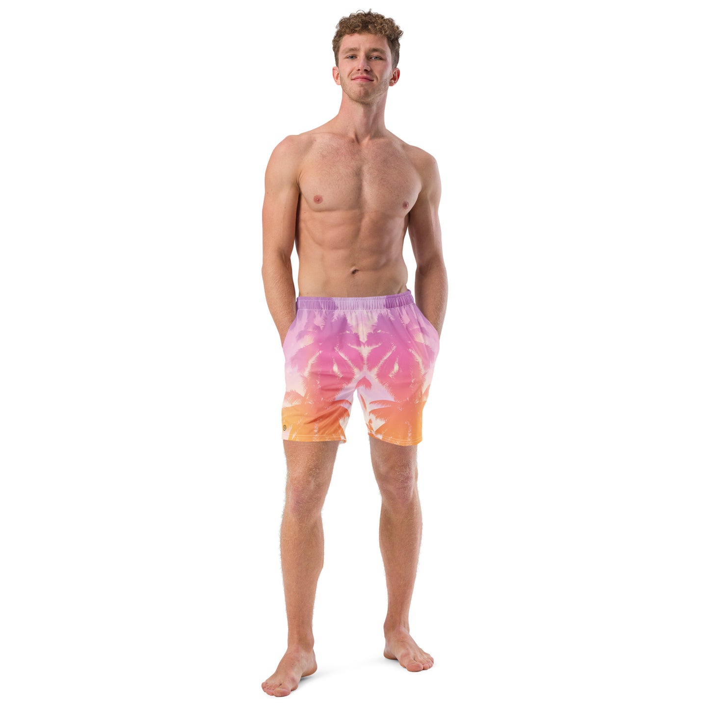 men's tropical print swim trunks 