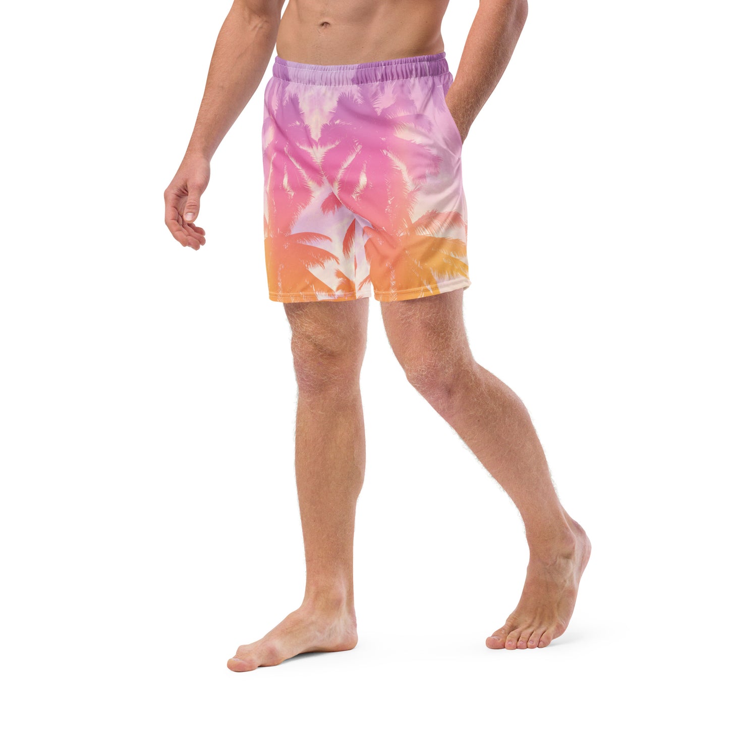 men's tropical print swim trunks 