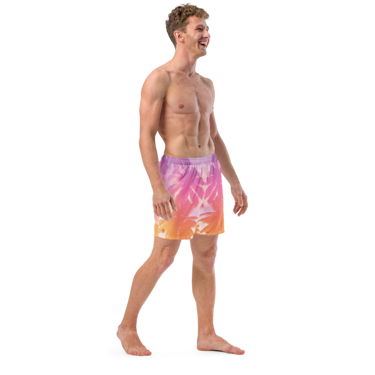 men's tropical print swim trunks 