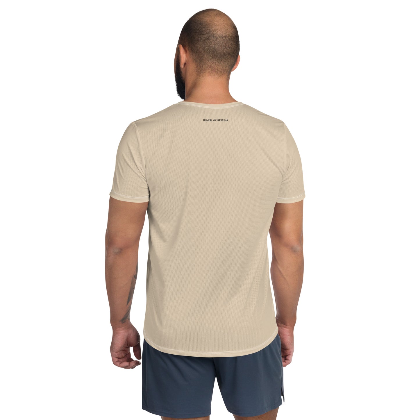 men's activewear mesh t-shirt beige