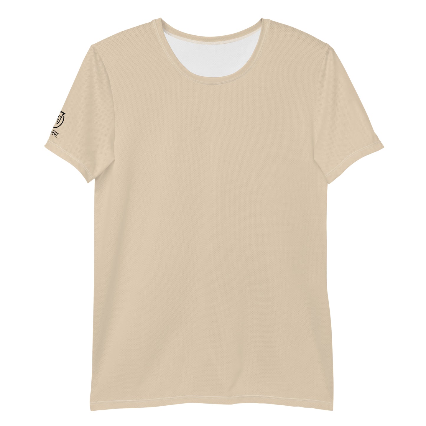 men's activewear mesh t-shirt beige