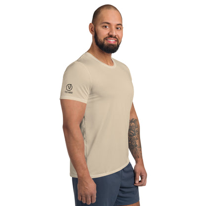 men's activewear mesh t-shirt beige