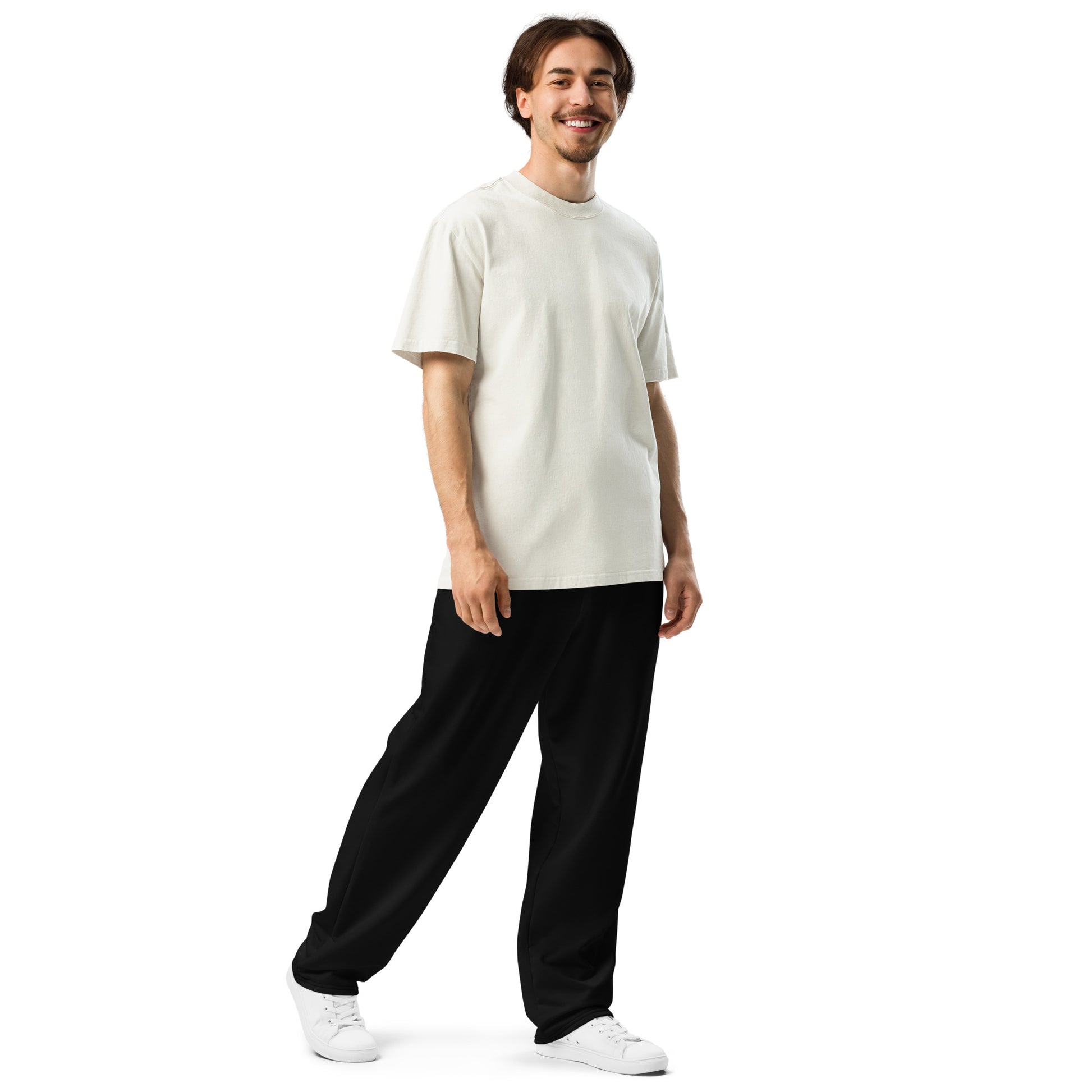 men's black wide-leg joggers with pockets