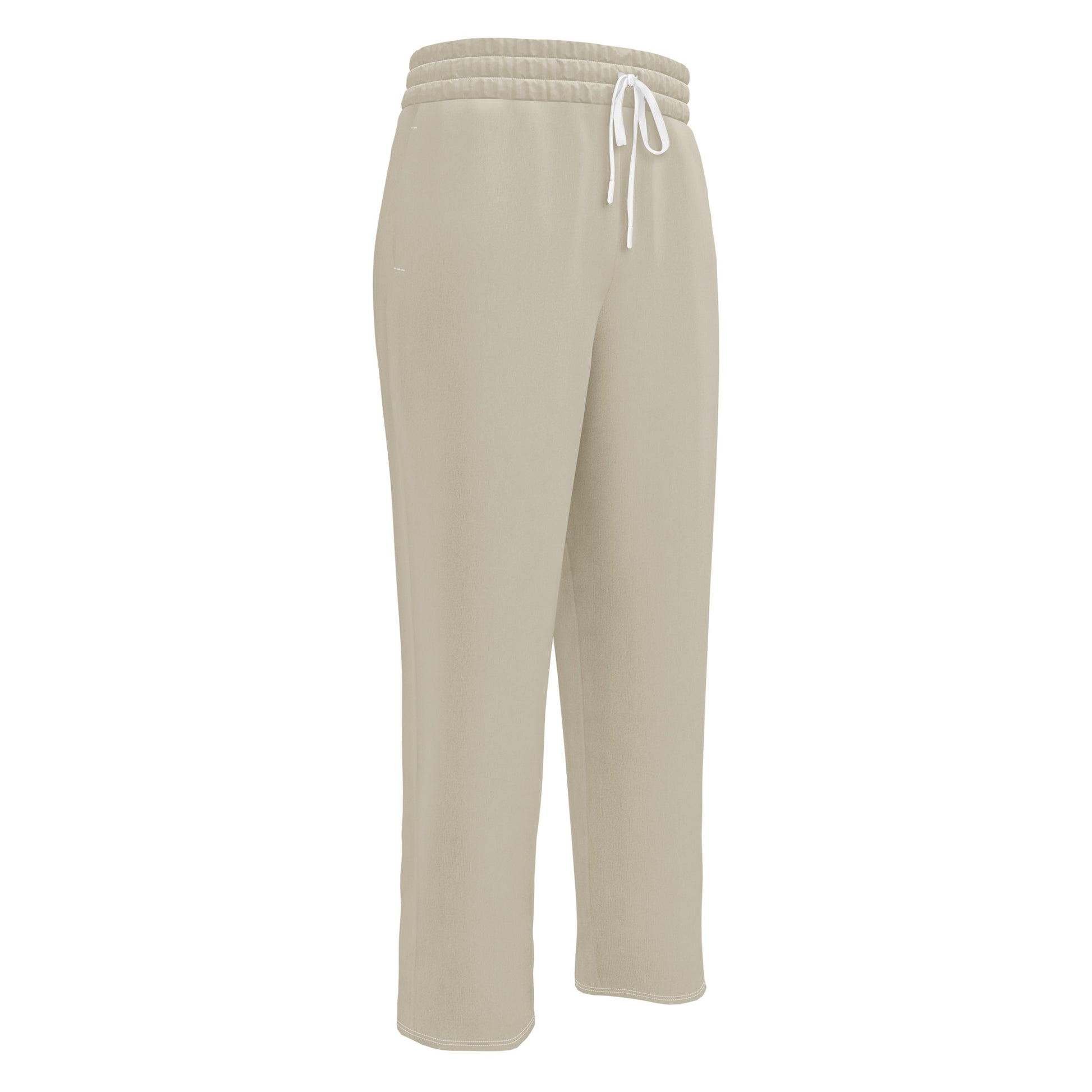 men's loose fit wide leg joggers with pockets beige