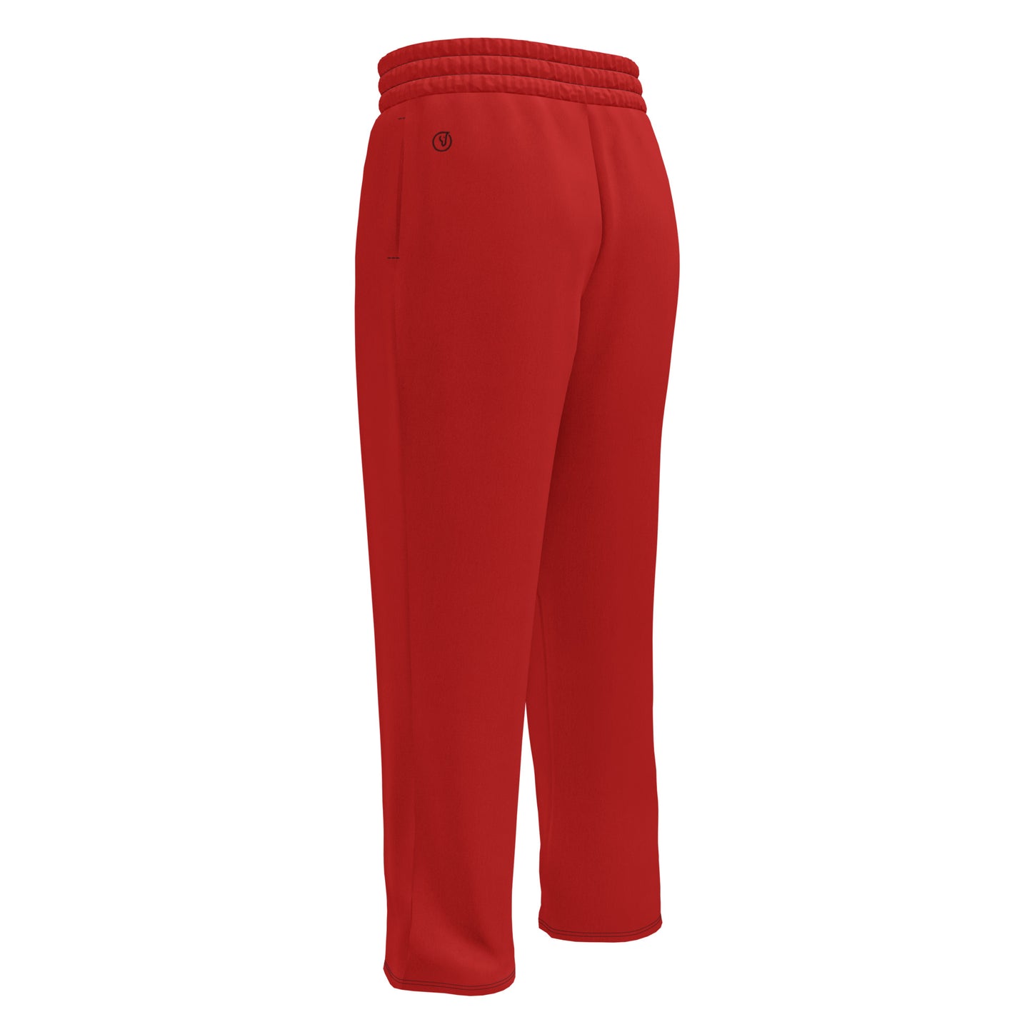 men's red wide-leg joggers with pockets