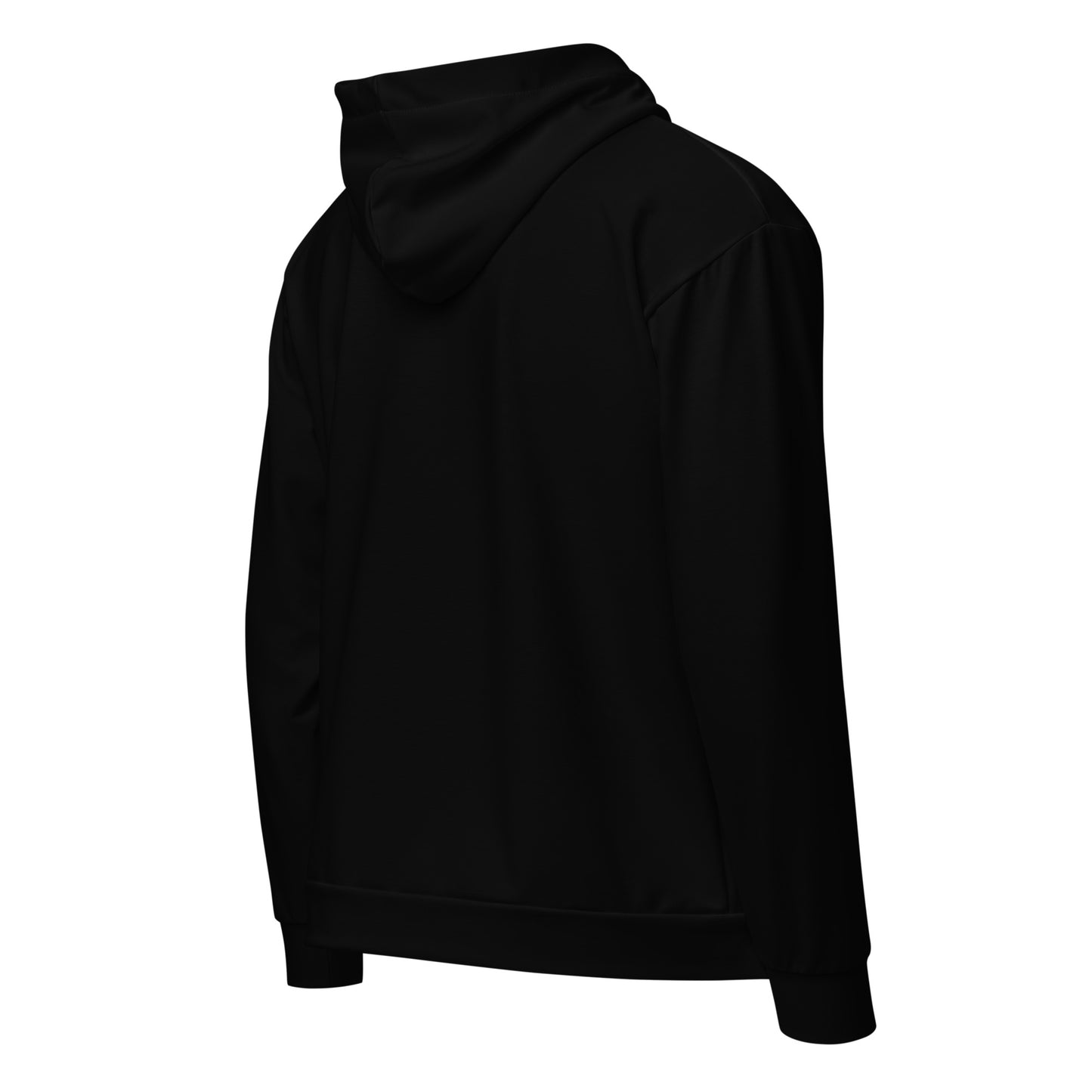 black zip hoodie recycled fabric