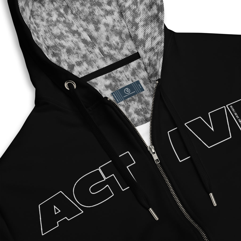 Humble Sportswear™ Men's Black Active Zip Hoodie - Mirfia