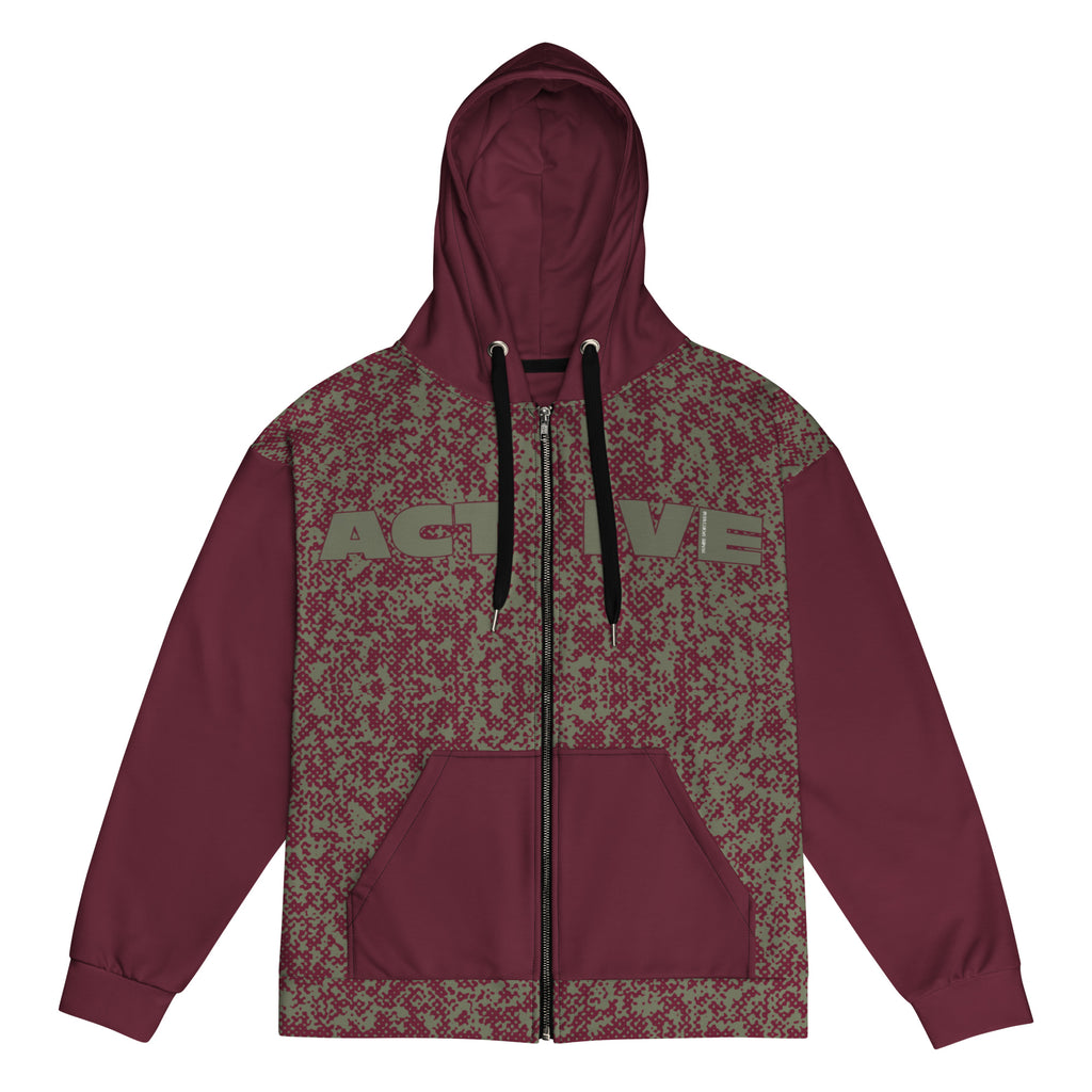 Humble Sportswear™ Men's Burgundy Active Zip Hoodie - Mirfia