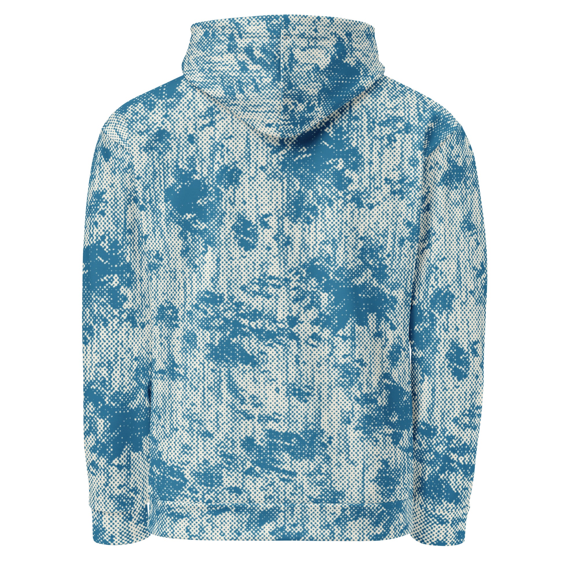 men's relaxed fit hoodie recycled all over print blue