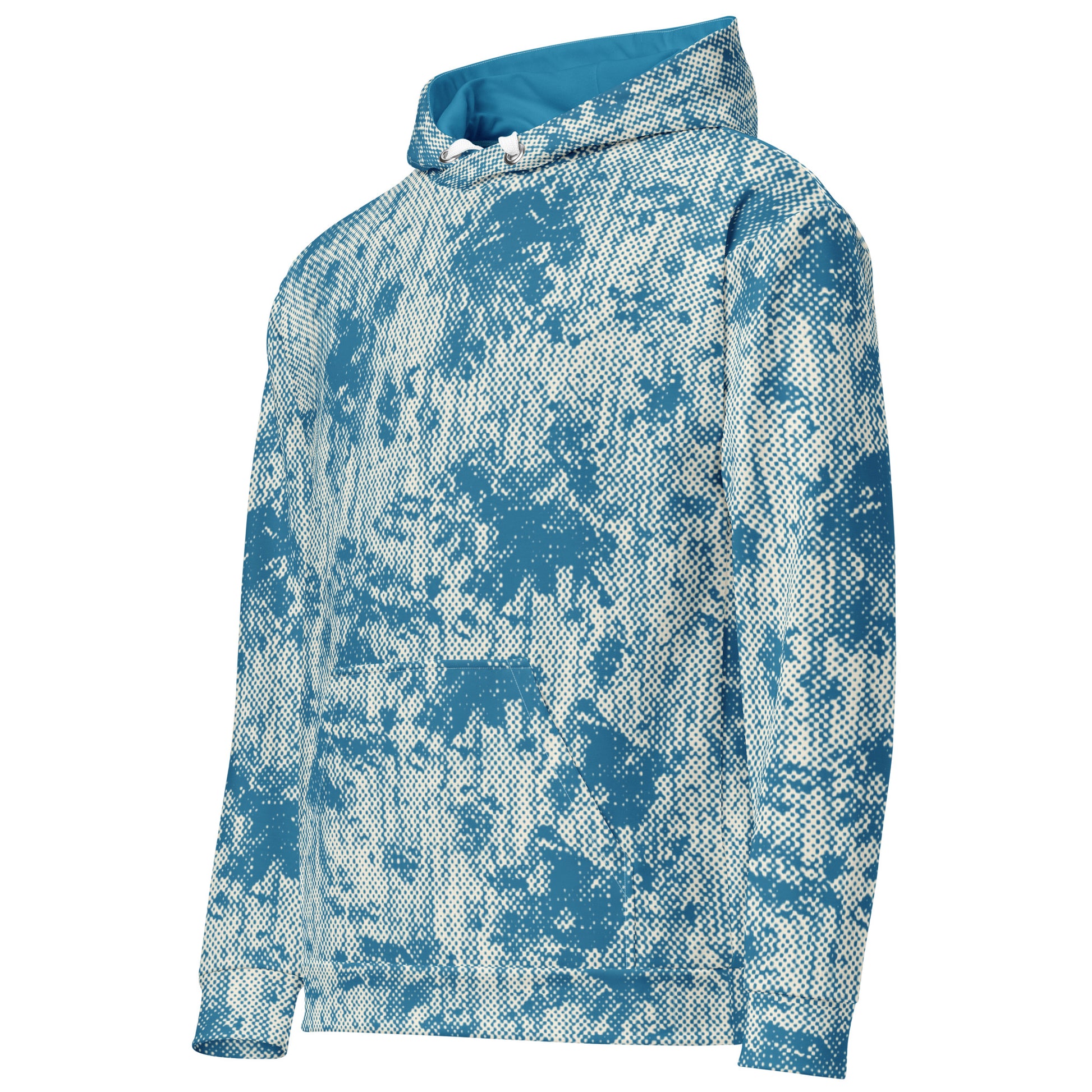 men's relaxed fit hoodie recycled all over print blue