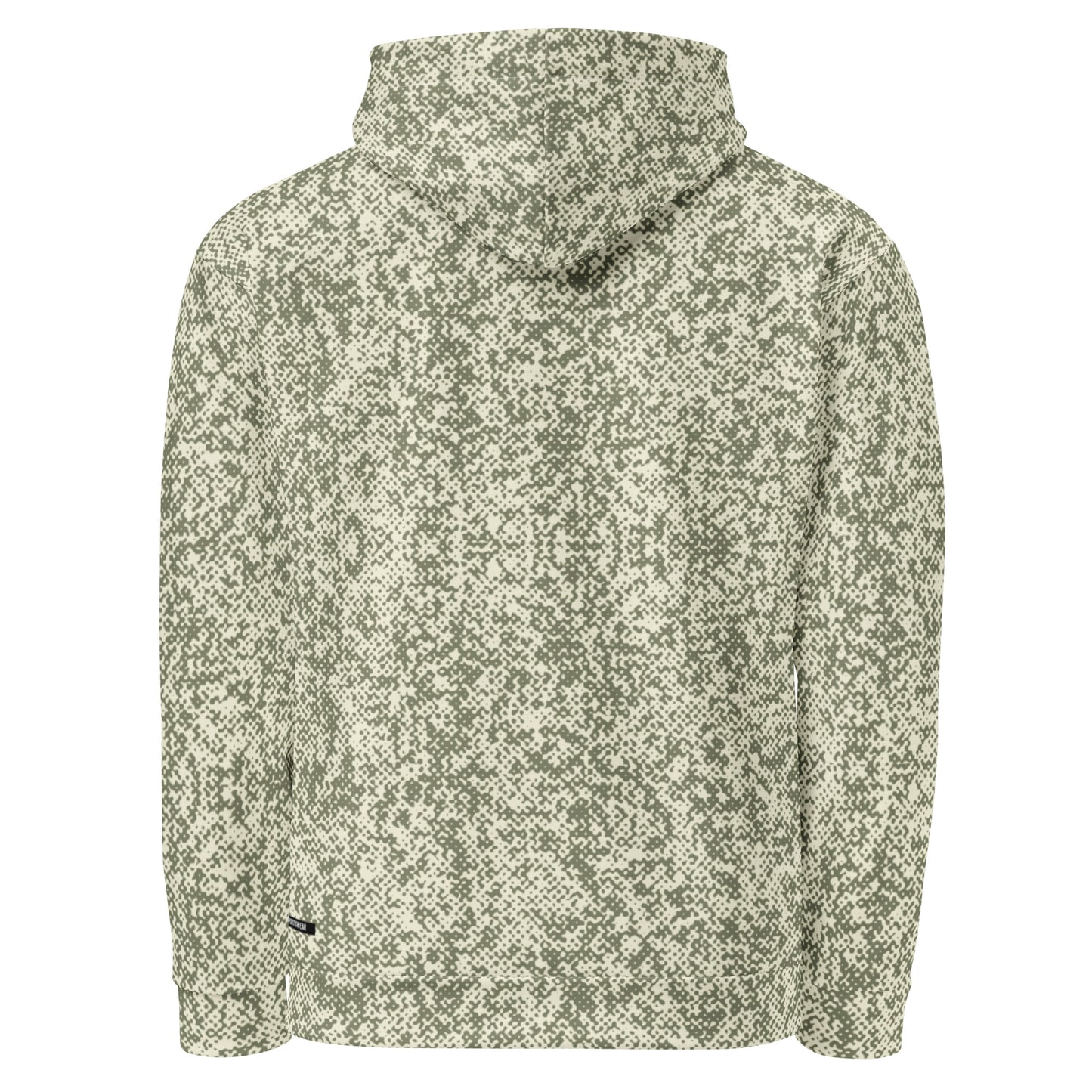 recycled all over print men's relaxed fit hoodie green back