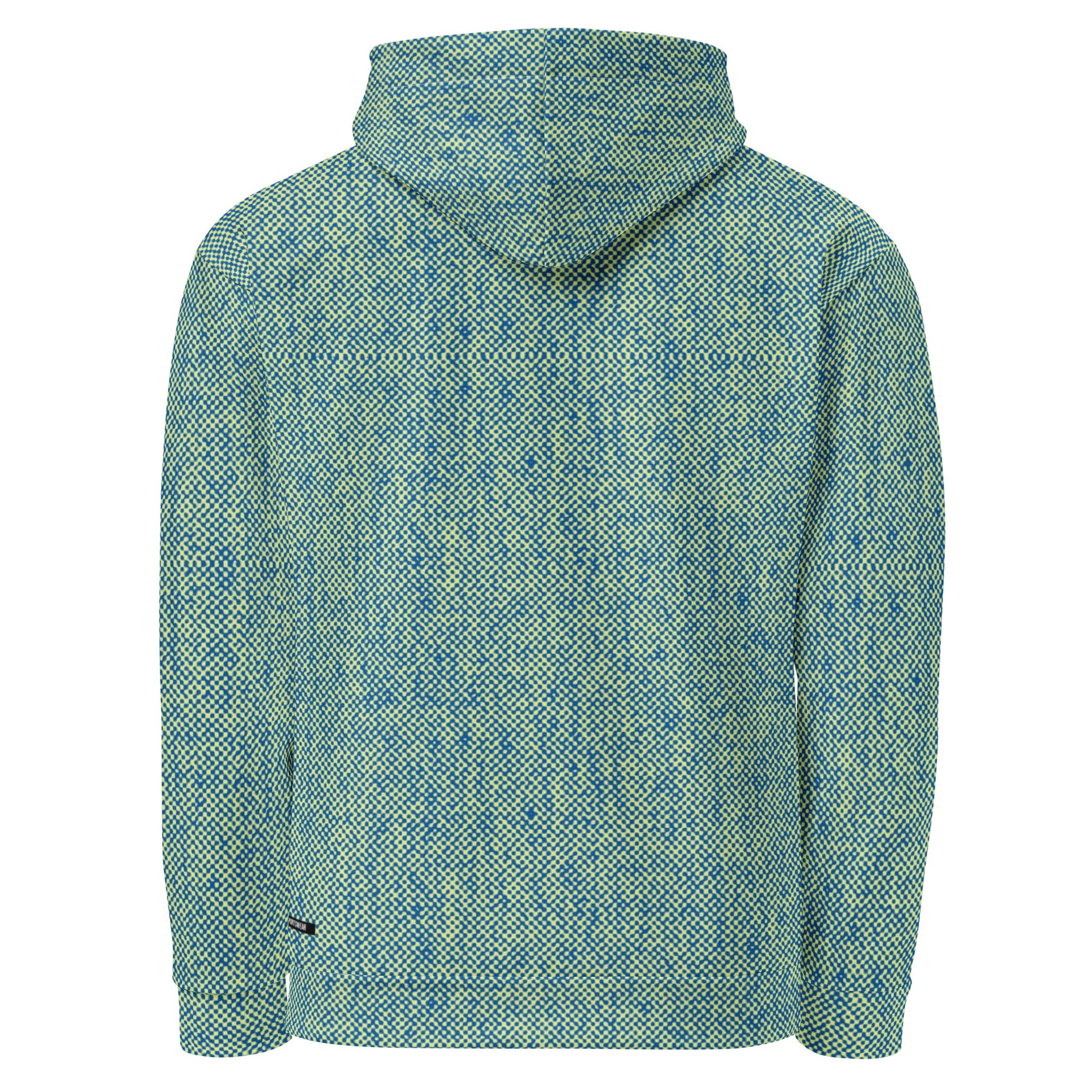 men's relaxed fit hoodie recycled all over print green back