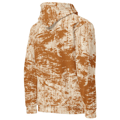 men's relaxed fit hoodie recycled all over print abstract orange