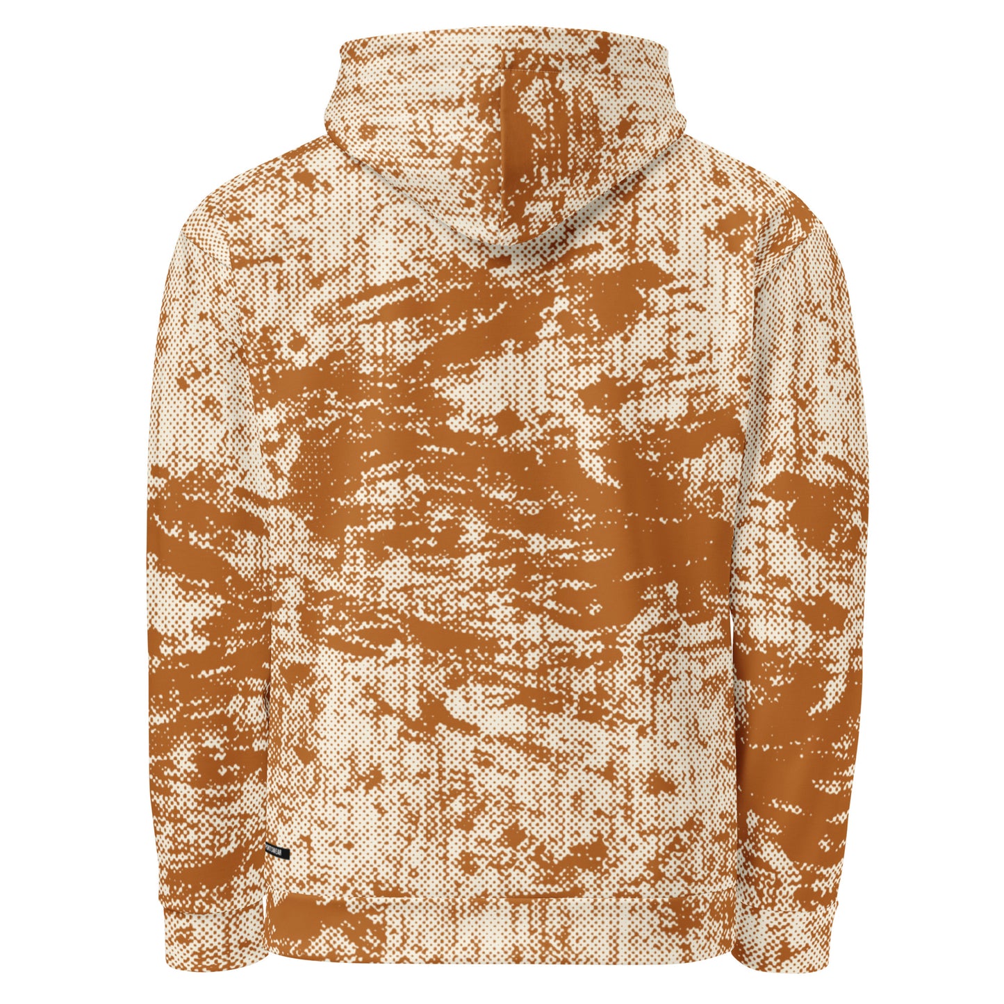 men's relaxed fit hoodie recycled all over print abstract orange