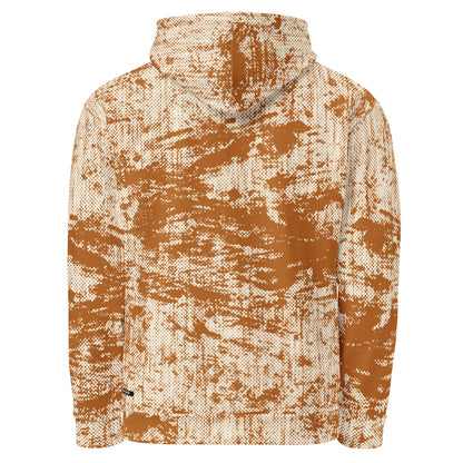 men's relaxed fit hoodie recycled all over print abstract orange