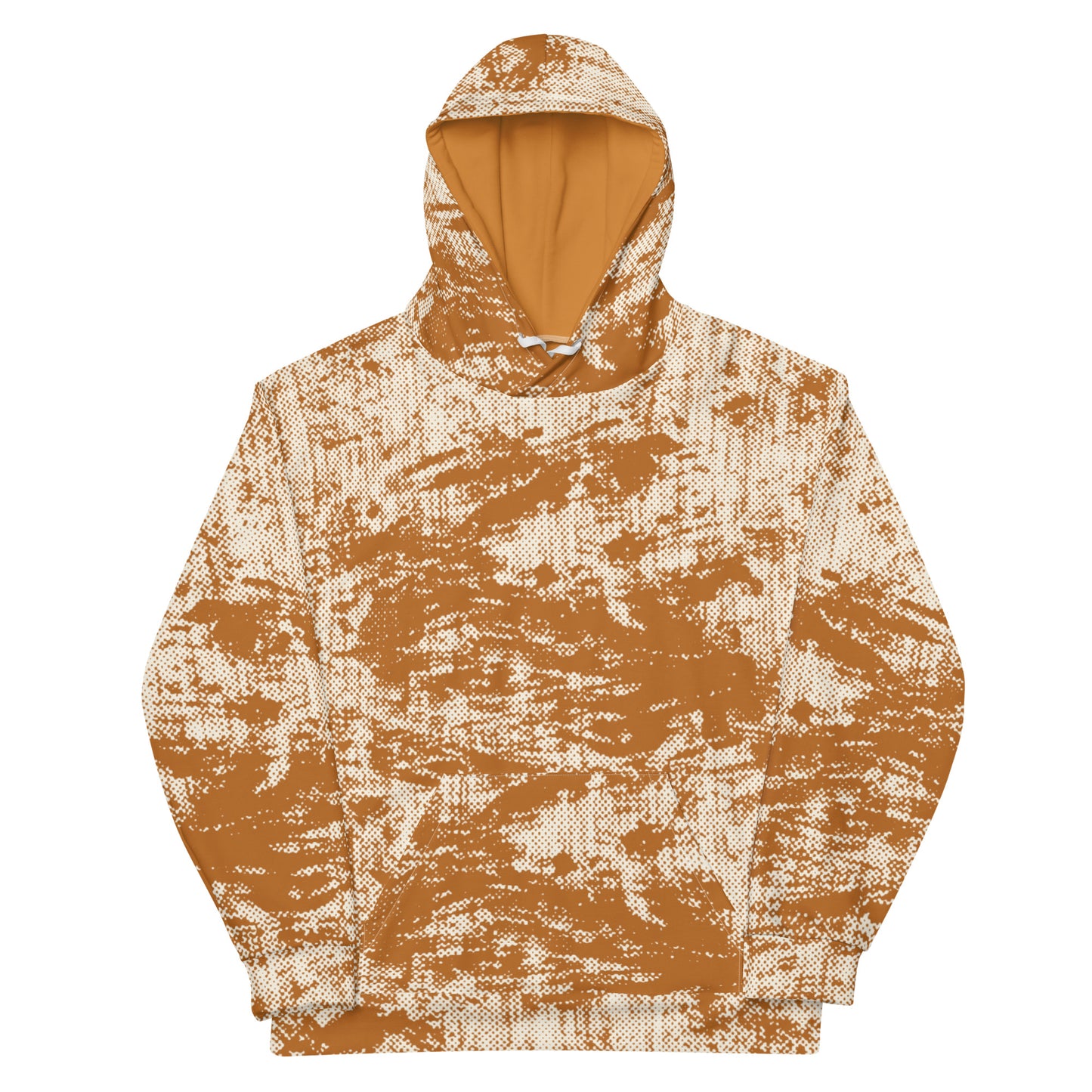 men's relaxed fit hoodie recycled all over print abstract orange