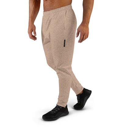 men's recycled slim fit joggers recycled all over print beige left