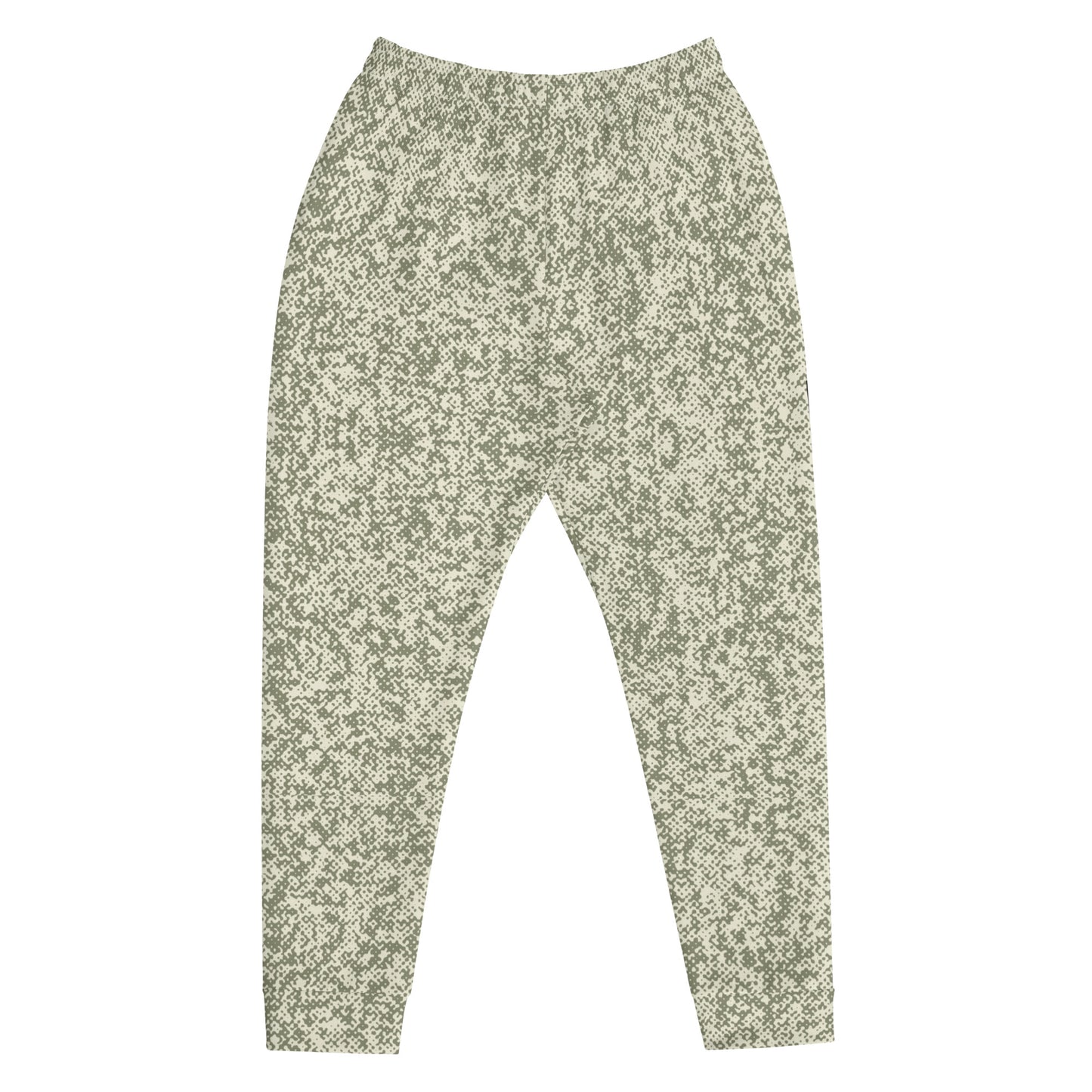 men's slim fit joggers recycled all over print green front 