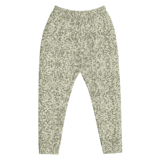 men's slim fit joggers recycled all over print green front 