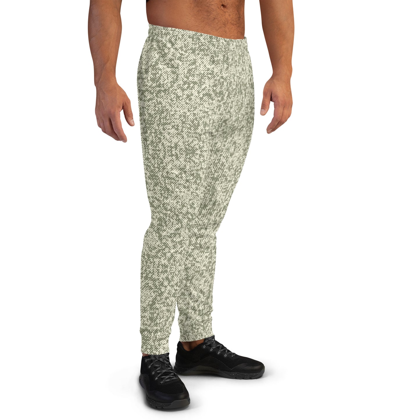 men's slim fit joggers recycled all over print green right