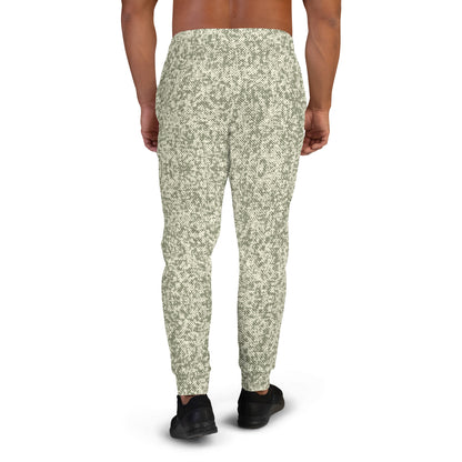 men's slim fit joggers recycled all over print green back