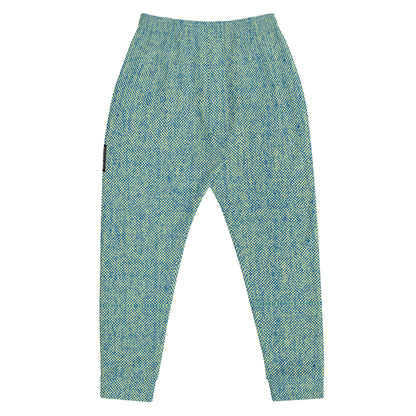 recycled all over print men's slim fit joggers green back