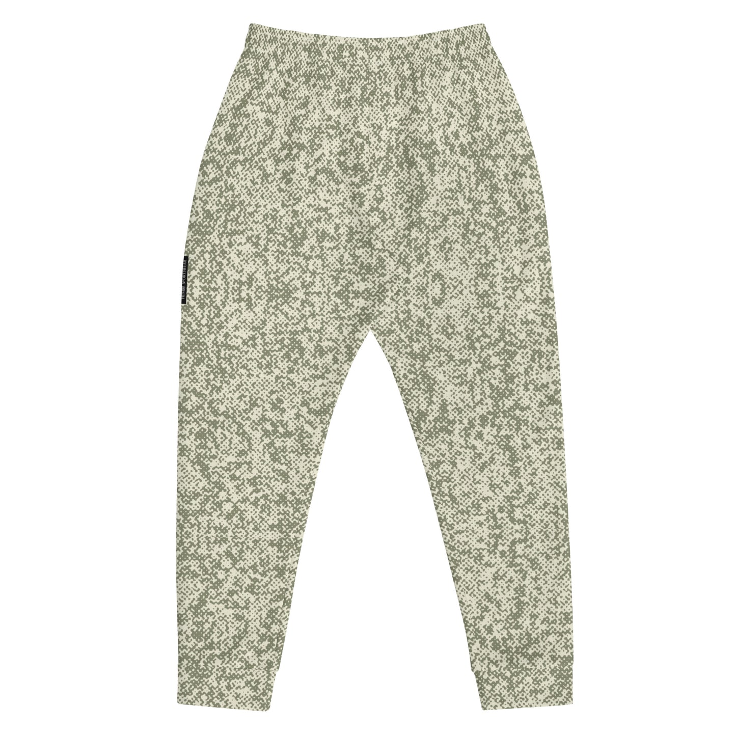 men's slim fit joggers recycled all over print green back