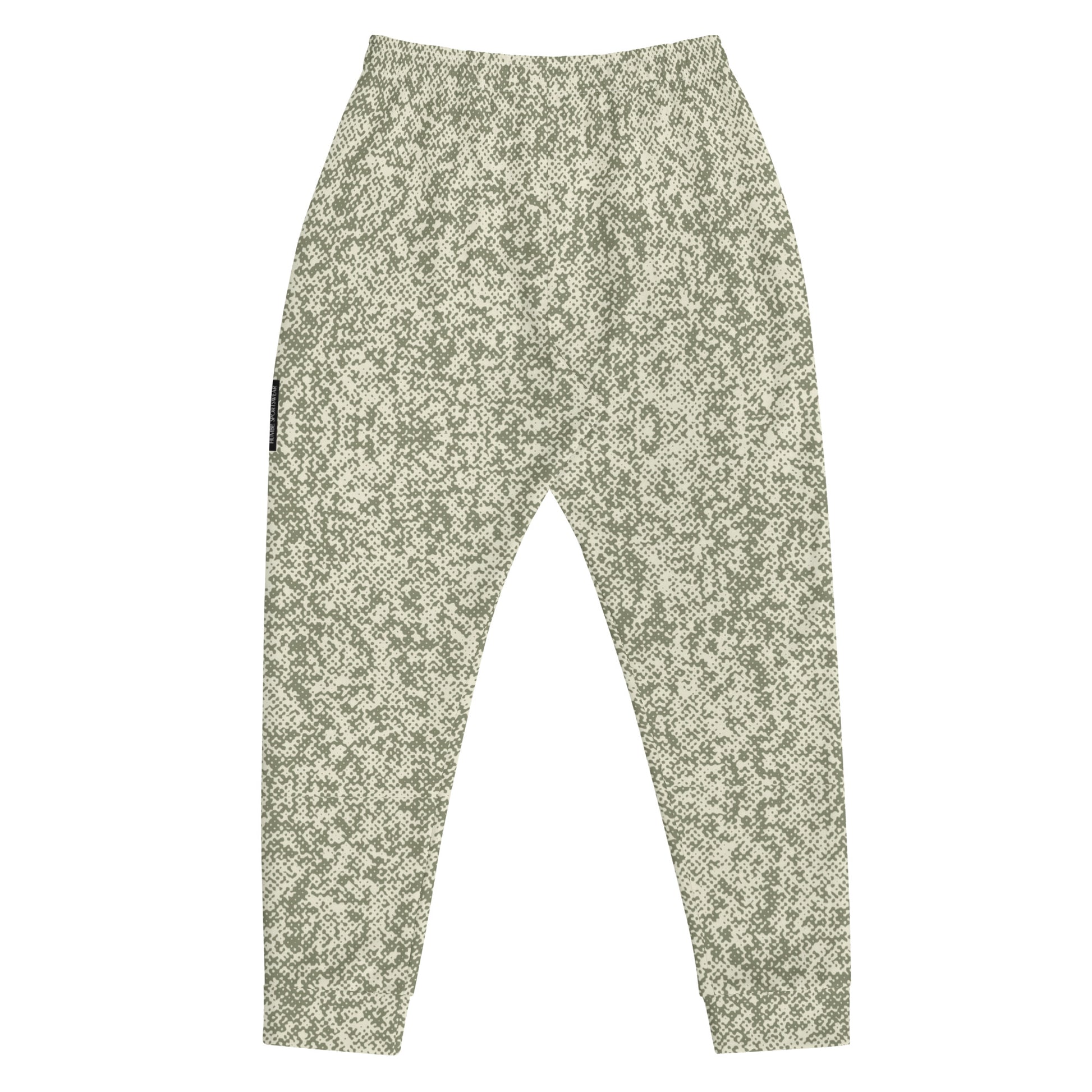 men's slim fit joggers recycled all over print green back