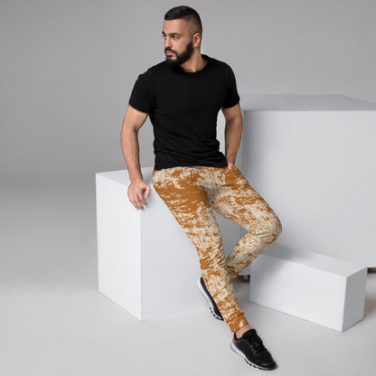 men's slim fit joggers all over print orange