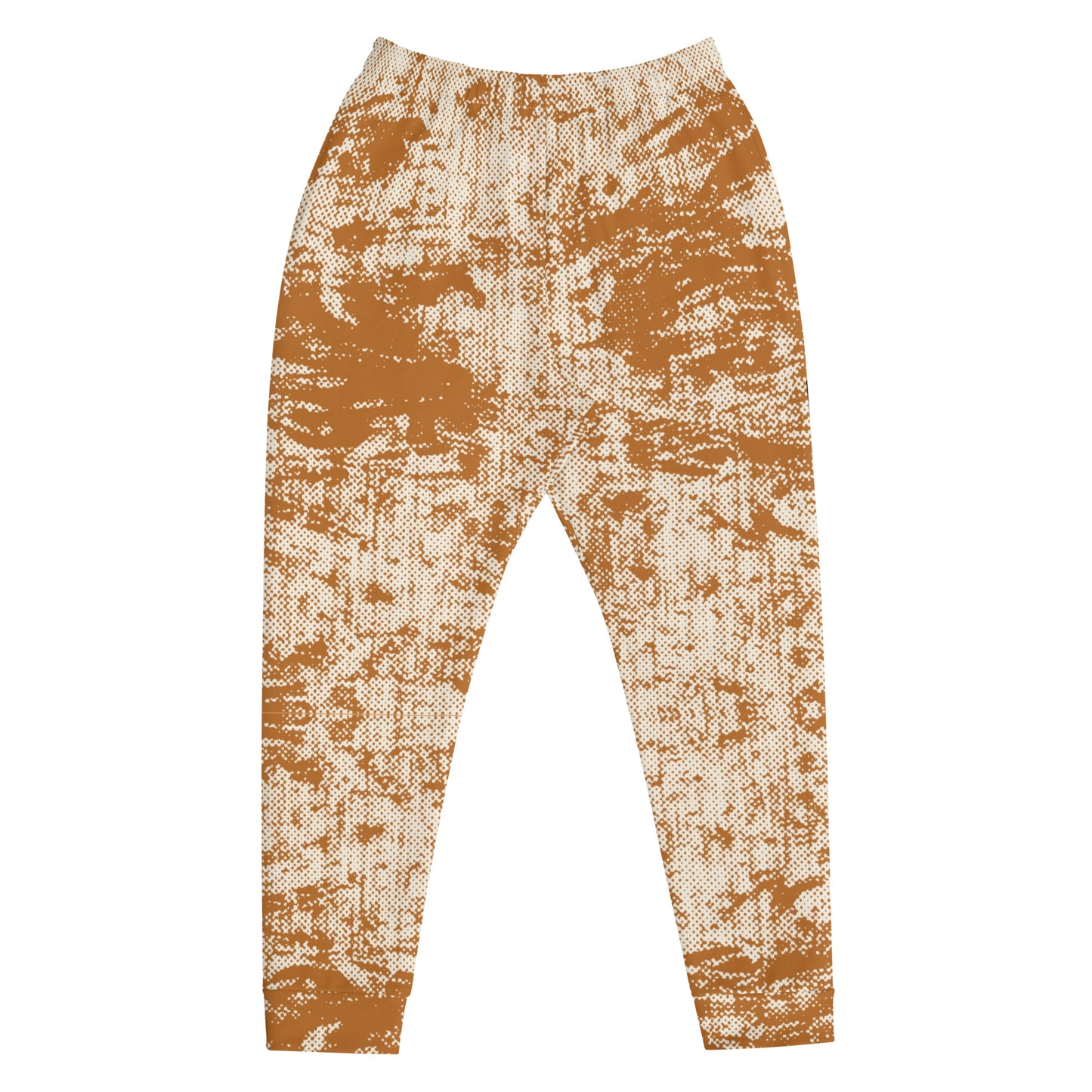 men's slim fit joggers all over print orange