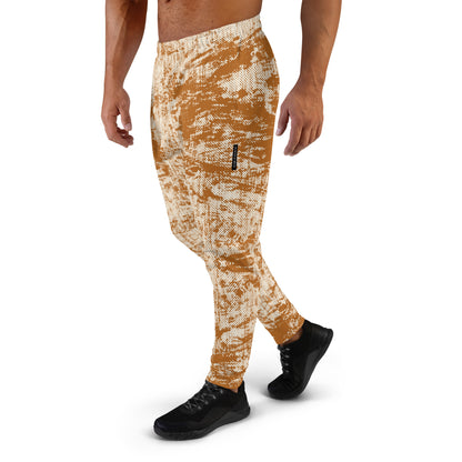 men's slim fit joggers all over print orange