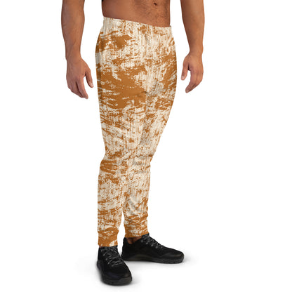 men's slim fit joggers all over print orange