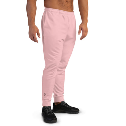 recycled all over print men's slim fit joggers pink right