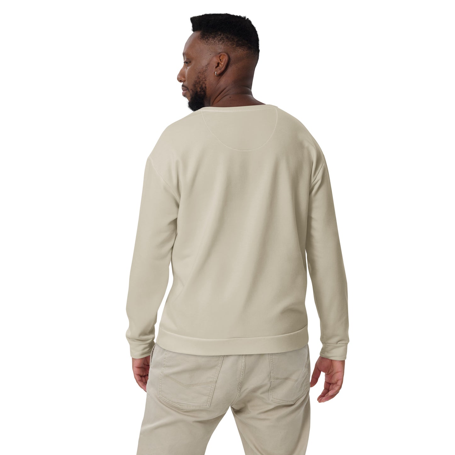 men's long sleeve recycled sweatshirt beige