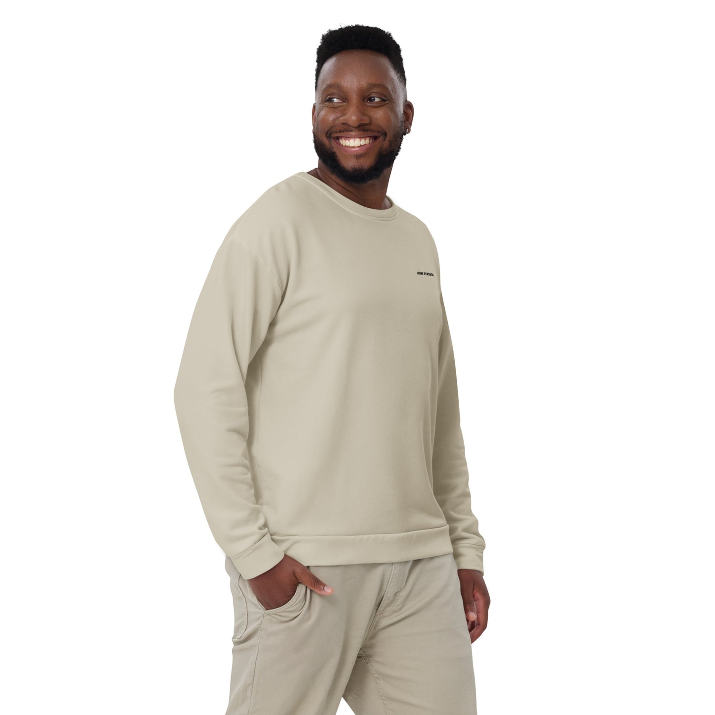 men's long sleeve recycled sweatshirt beige