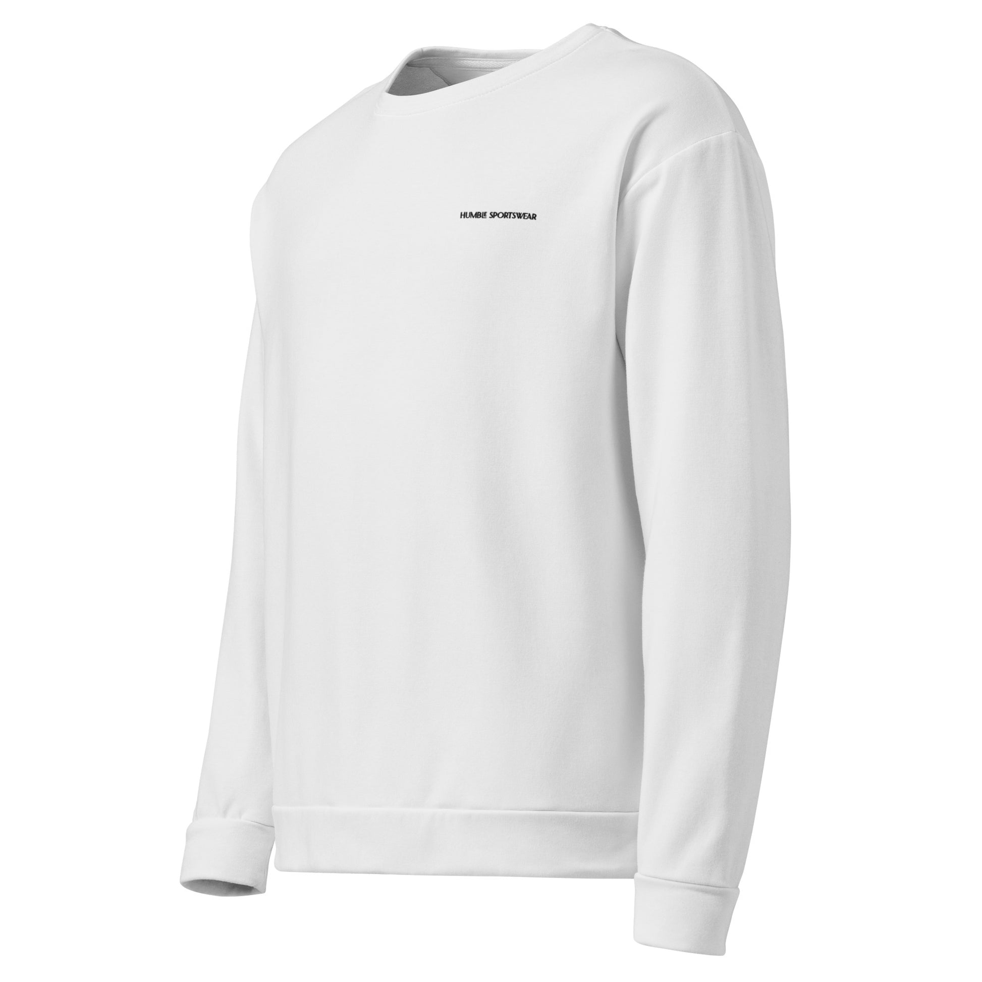 men's white long sleeve recycled sweatshirt 