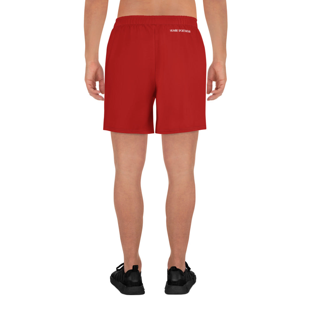 men's athletic long shorts corsa red 