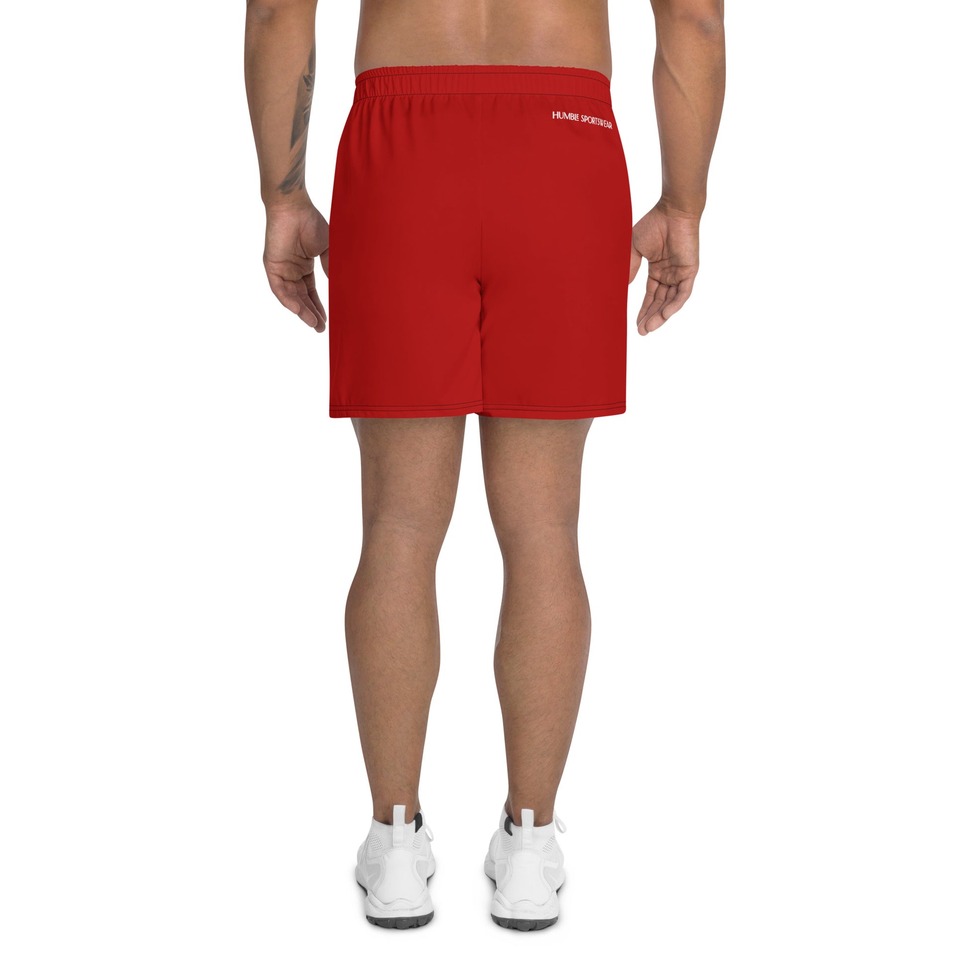 men's athletic long shorts corsa red 