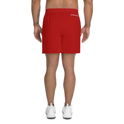 men's athletic long shorts corsa red 