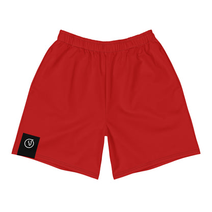 men's athletic long shorts corsa red 